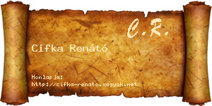 Cifka Renátó névjegykártya